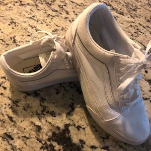 Women’s vans old skool platform, white canvas